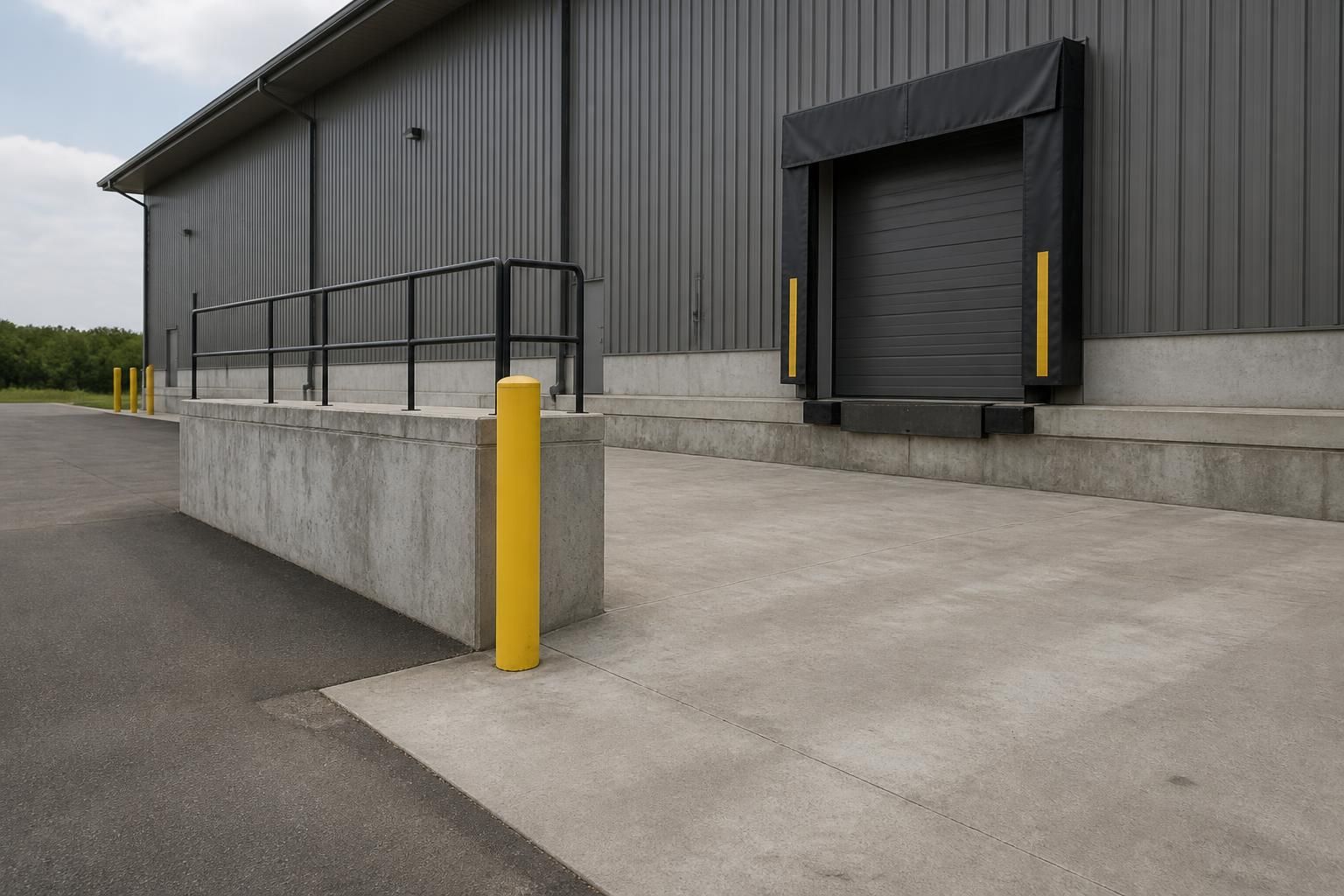 Clean commercial loading area after tire removal.